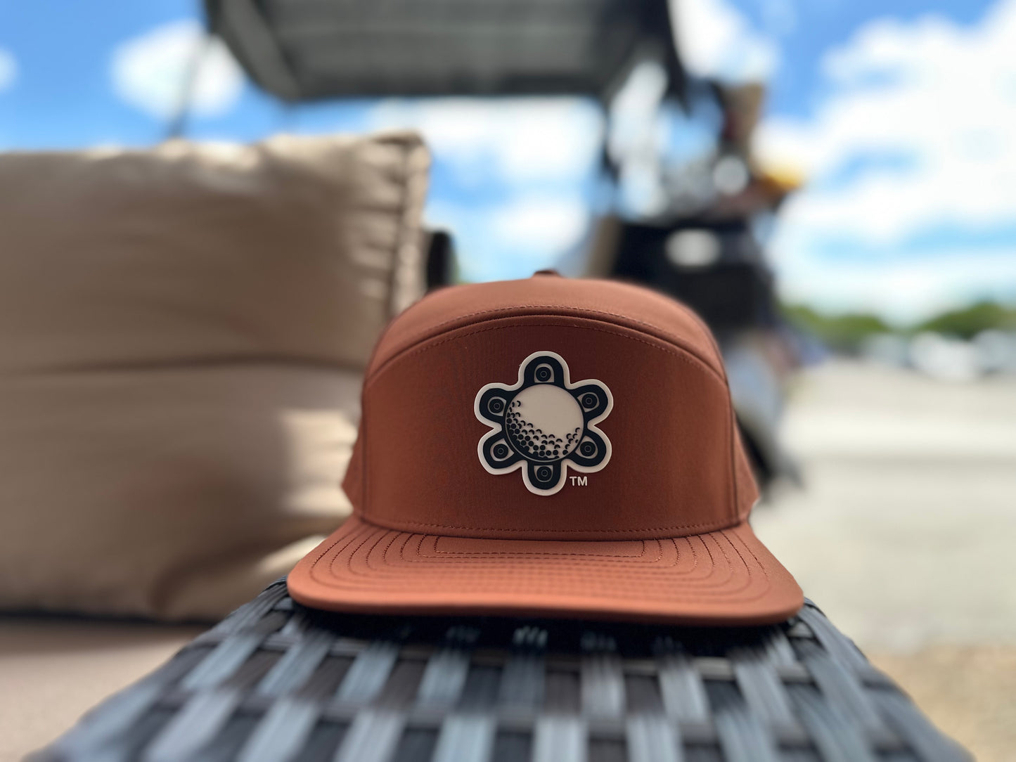 Brown Taino Golf Hat w/ logo patch