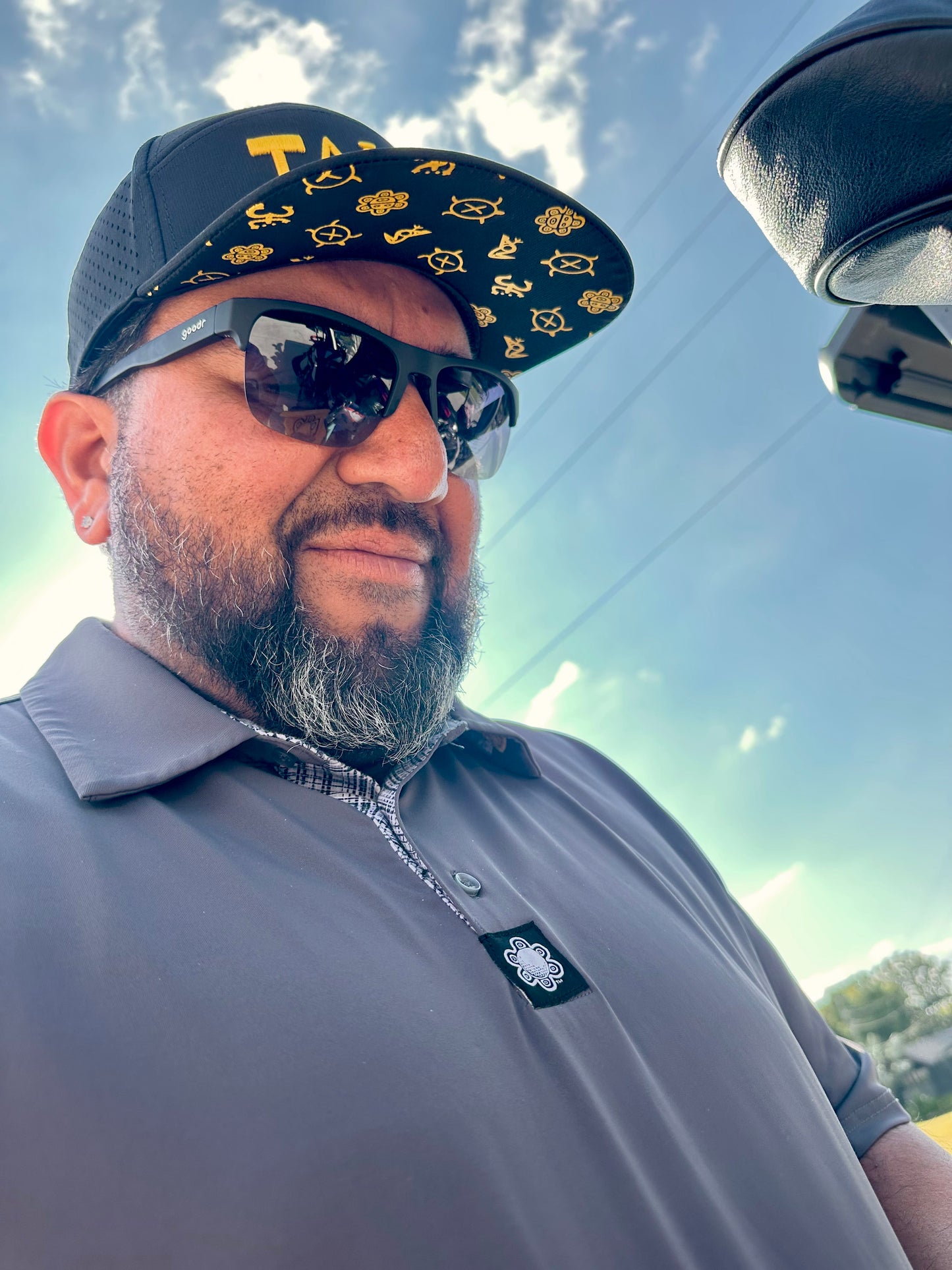 Taino Golf Hat Black w/ Yellow
