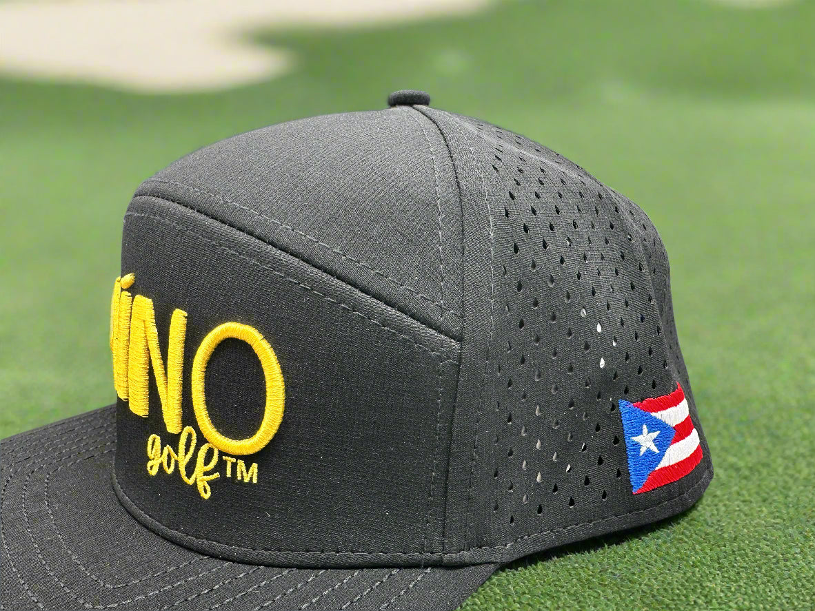 Taino Golf Hat Black w/ Yellow