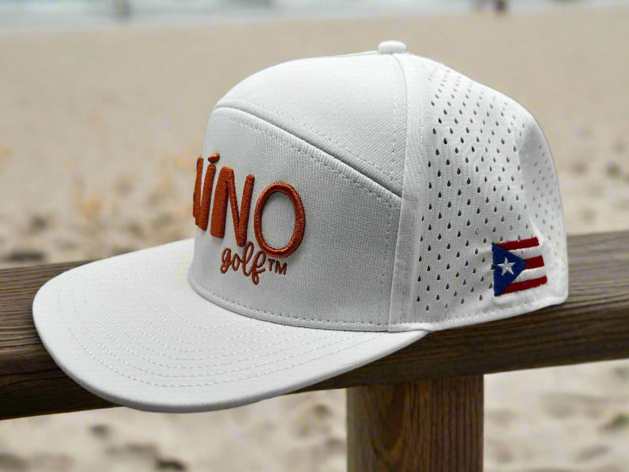 Taino Golf Hat White w/ Brown