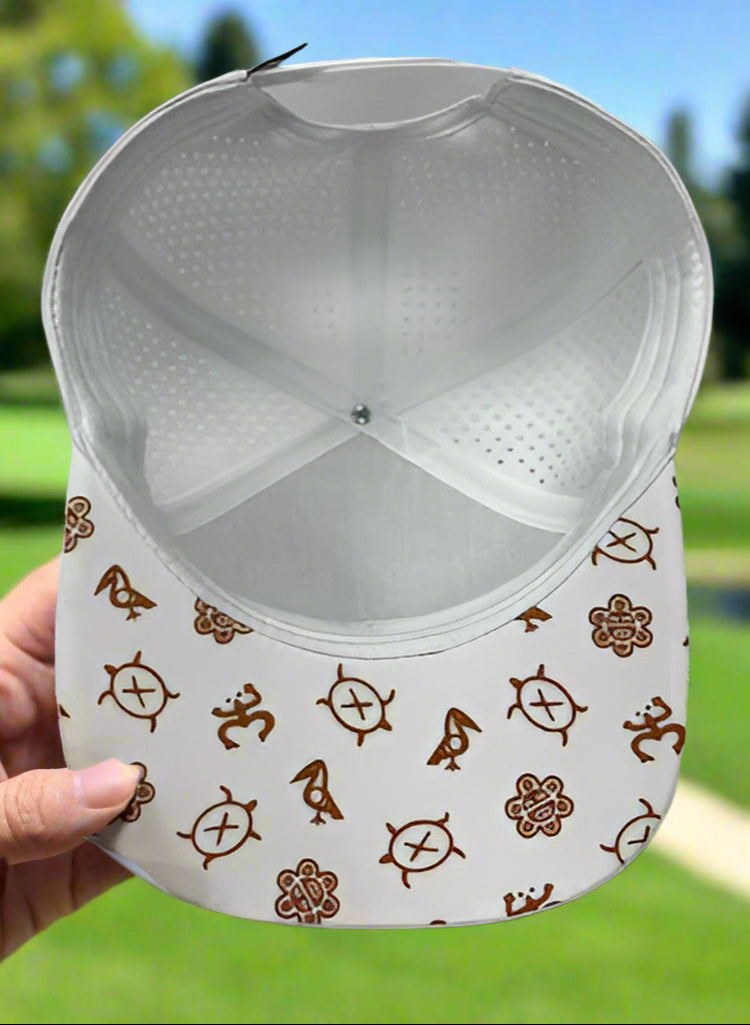 Taino Golf Hat White w/ Brown