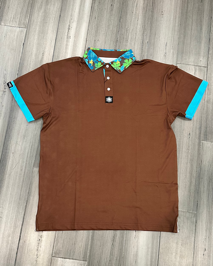 Kayéna Bloom Lagoon - Tierra Brown Golf Shirt