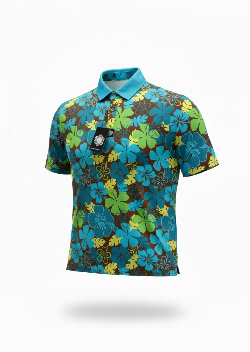 Kayéna Bloom Lagoon - Full Bloom Golf Shirt