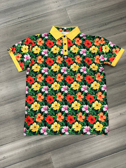 Flor del Caribe Full Bloom Men’s Golf Shirt