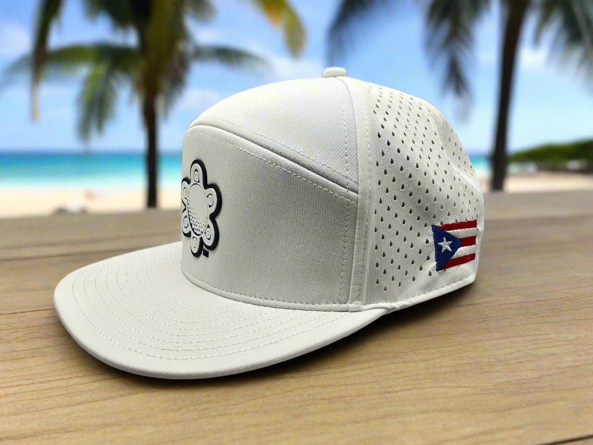 White Taino Golf Hat w/ logo patch