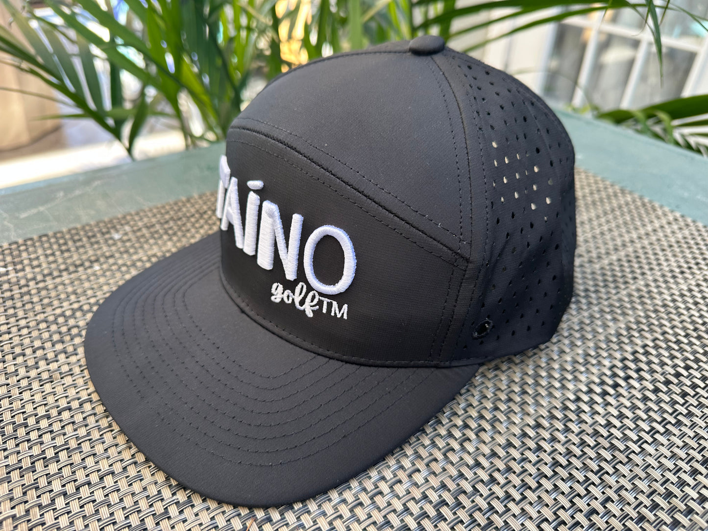 Taino Golf Hat Black w/ White