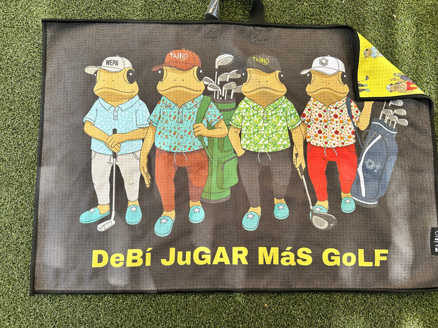 Taino Golf – Double-Sided “DeBí JuGAR MáS GoLF” Towel