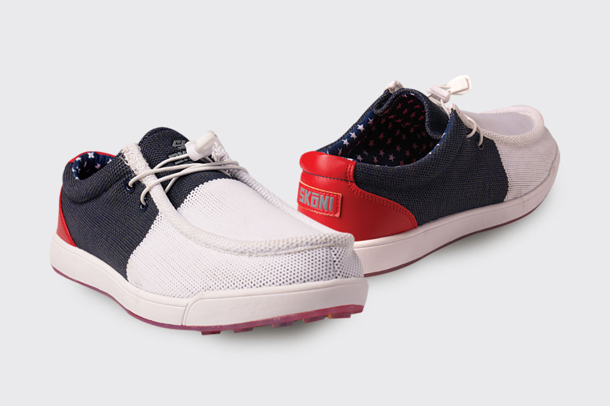 SKŌNI Women's Golf Shoe - Red/White/Blue